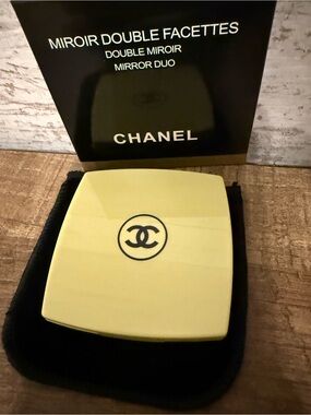 CHANEL beauty yellow Compact Mirror double sided